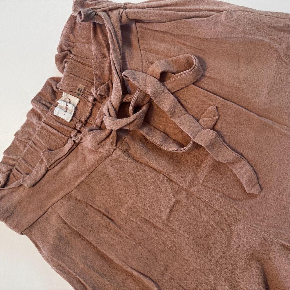 Mustard Seed Wide Leg‎ Pants Paperbag Waist M Mauve Womens Boho Summer Casual